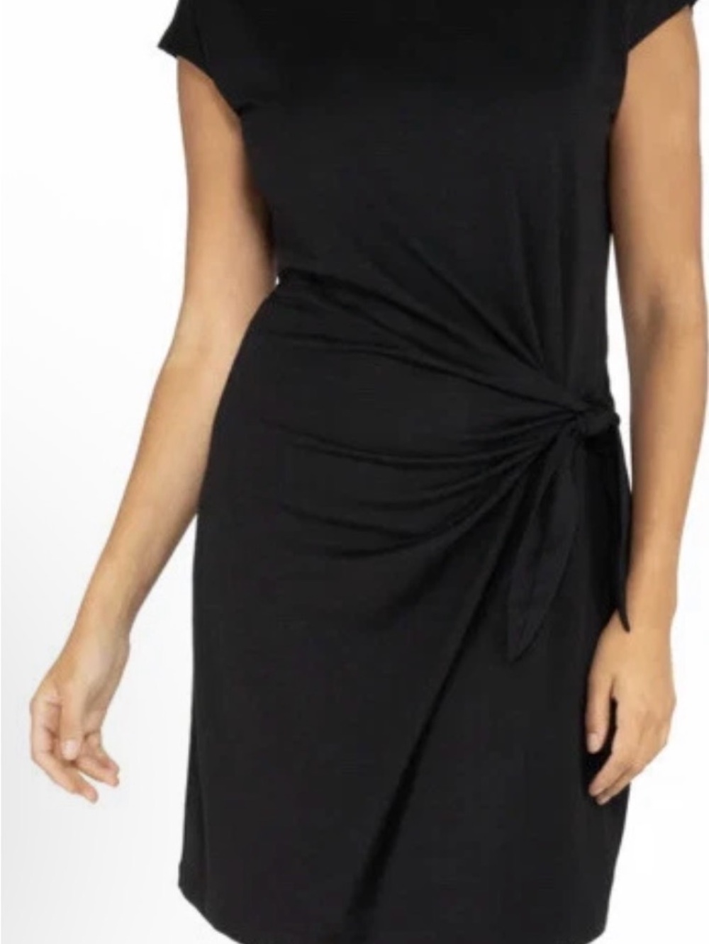 Nicole Miller Black Knot-Detail Midi Dress